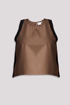 Sleeveless Colorblock Top in Brown and Black from Reistor