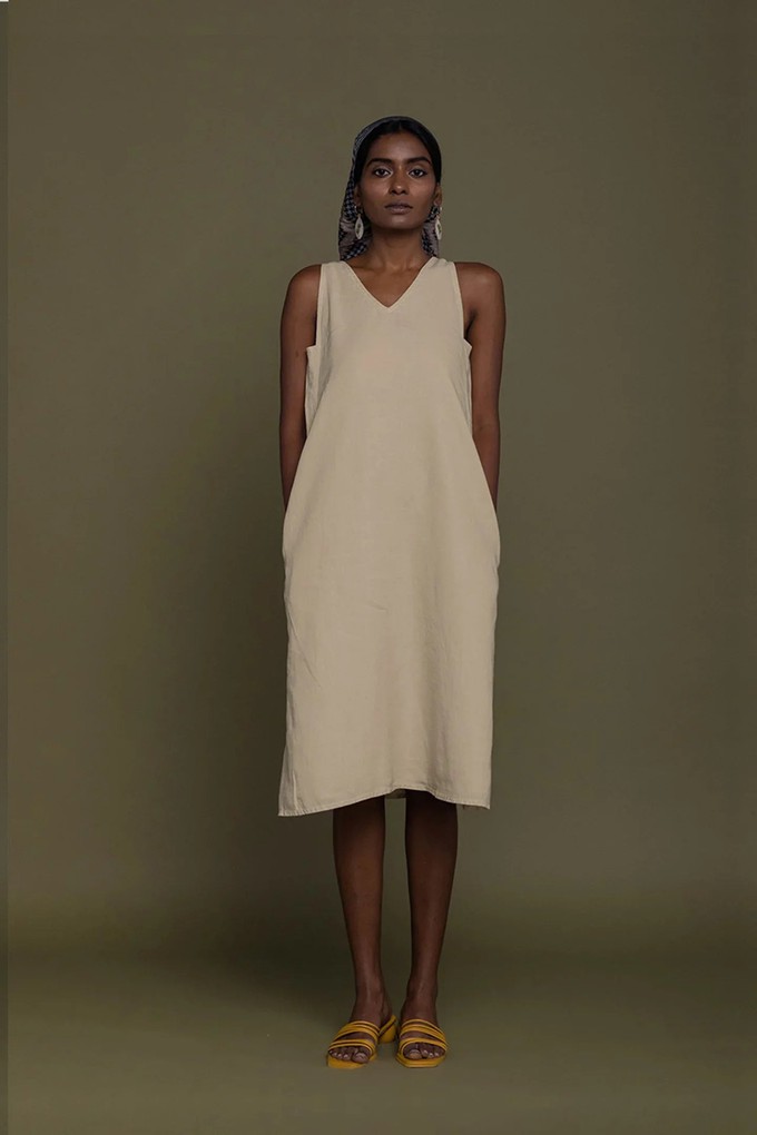 Reading Tea Leaves Dress in Neutral Beige from Reistor