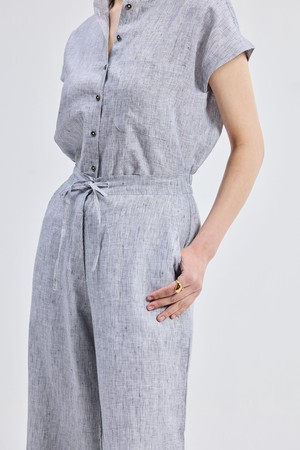 Relaxed-fit Shirt Set in Linen Stripes from Reistor
