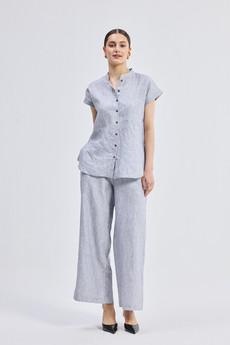 Relaxed-fit Shirt Set in Linen Stripes via Reistor