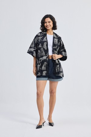 Oversized Shirt with Front-ties in Animal Print from Reistor