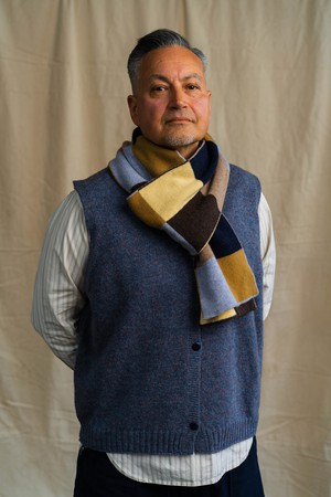 Chequerboard Scarf | Navy from ROVE