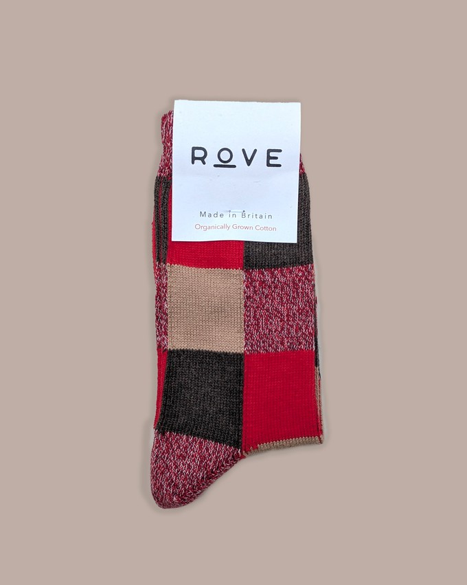 Organic Cotton Socks | Patchwork Red from ROVE