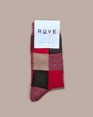 Organic Cotton Socks | Patchwork Red from ROVE