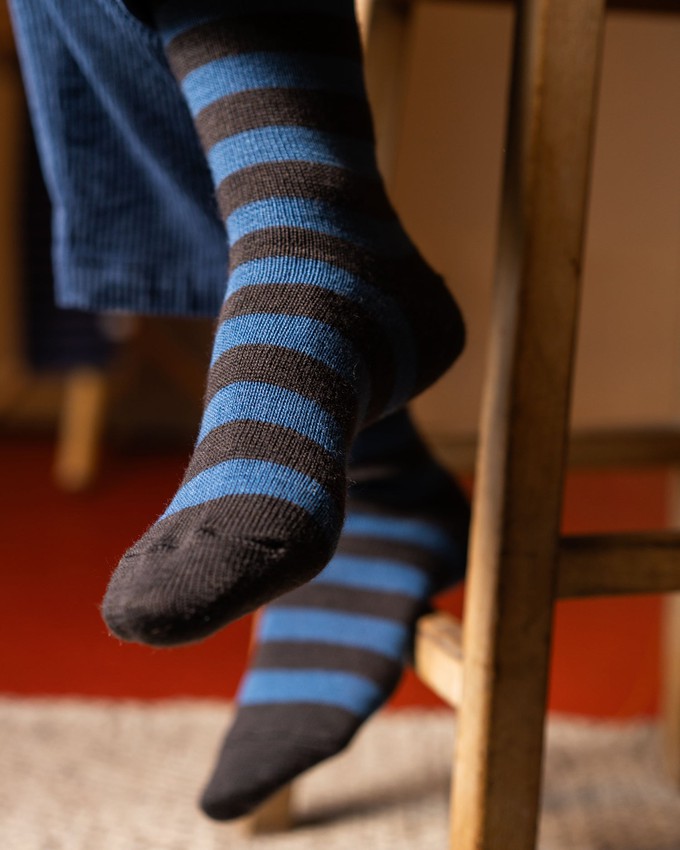 Fine Merino Wool Socks | Stripe Blue from ROVE