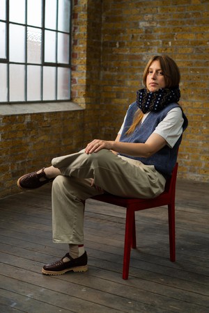 Isle Line Circle Scarf | Navy from ROVE