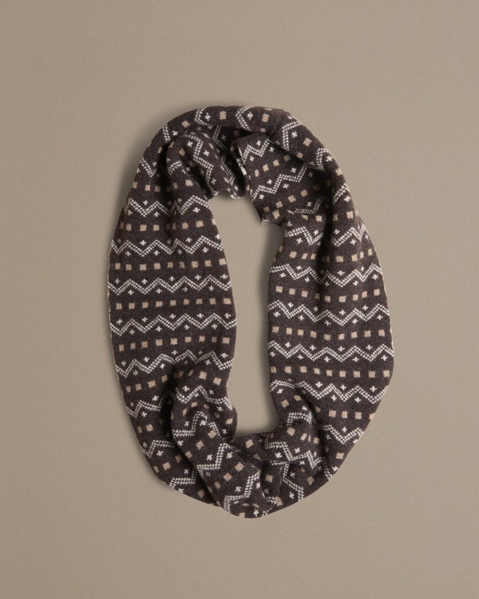 Isle Line Circle Scarf | Dark Brown from ROVE