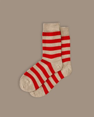 Fine Merino Wool Socks | Stripe Red from ROVE
