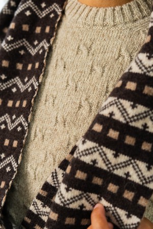 Isle Line Circle Scarf | Dark Brown from ROVE