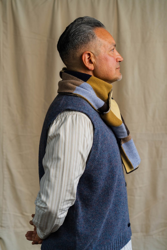 Chequerboard Scarf | Navy from ROVE