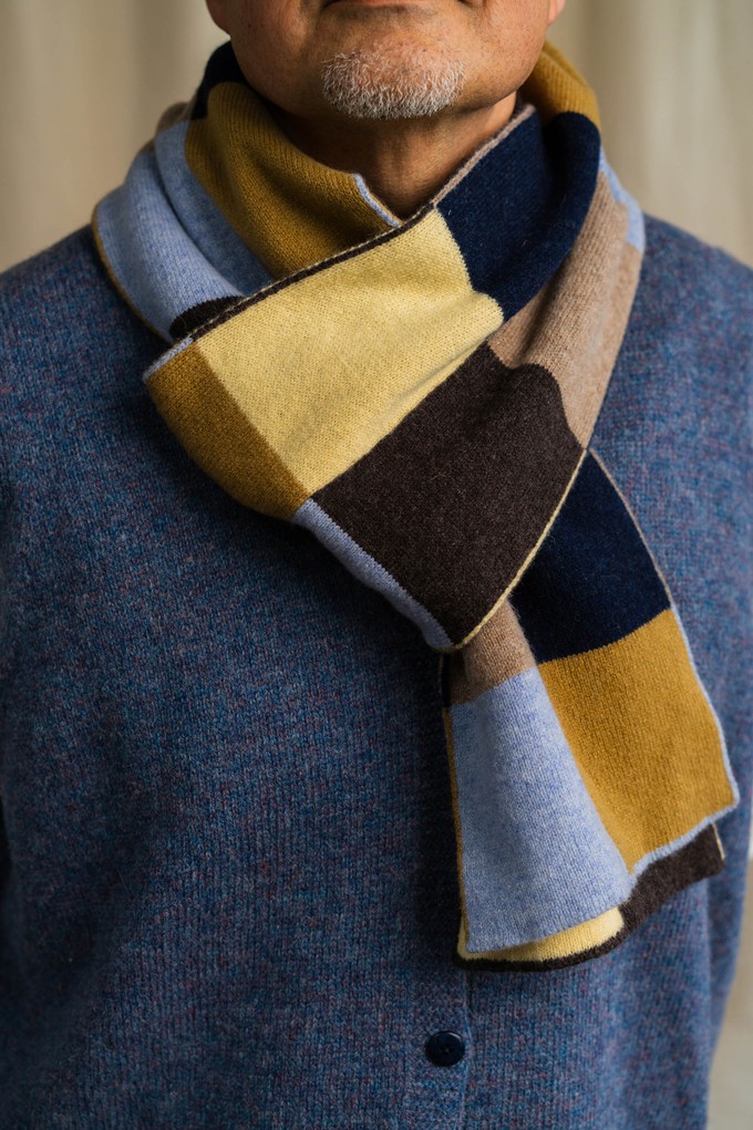 Chequerboard Scarf | Navy from ROVE