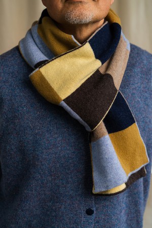 Chequerboard Scarf | Navy from ROVE
