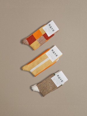 Organic Cotton Socks | Vertical Stripe Yellow from ROVE