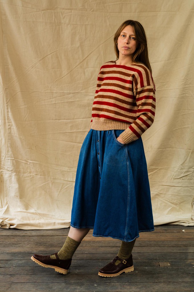 Stripe Sweater | Oatmeal & Red from ROVE
