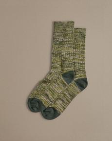 Chunky Wool Boot Socks | Marbled Green via ROVE