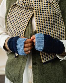 Donegal Wrist Warmers | Navy Fleck via ROVE