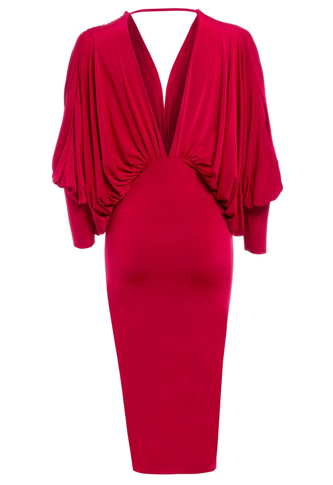 Red Batwing Dress from Sarvin