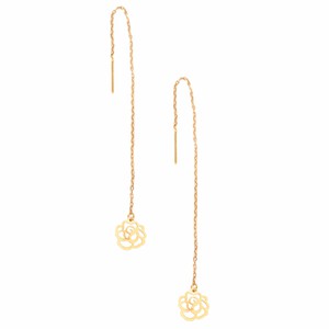 Flower Shape 18K Gold Drop Earrings from Sarvin