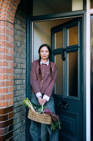 Jules Utility Shirt, Red Check Cotton from Saywood.
