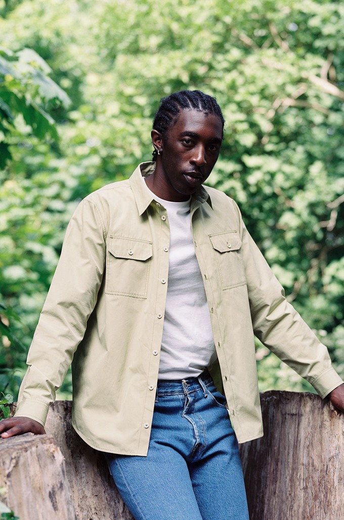 Limited Edition Mens Eddy Utility Shirt, Khaki Cotton from Saywood.
