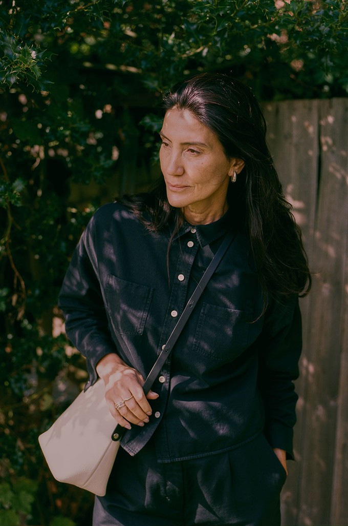 Lela Boxy Shirt, Black Japanese Denim from Saywood.