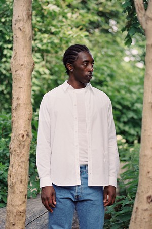 Mens Eddy Classic White Shirt, Cotton Bamboo from Saywood.
