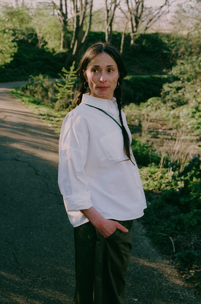 Lela Patch Pocket Shirt, White Recycled Cotton from Saywood.