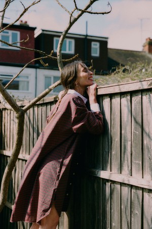 Etta Oversized Shirtdress, Red Check Cotton from Saywood.