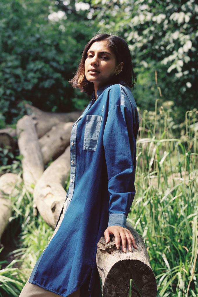 Etta Oversized Shirtdress, Japanese Denim Cotton from Saywood.
