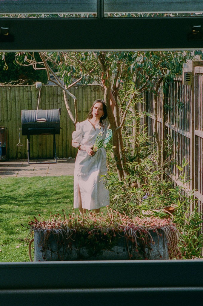 Rosa Puff Sleeve Shirtdress, White Cotton Pinstripe from Saywood.