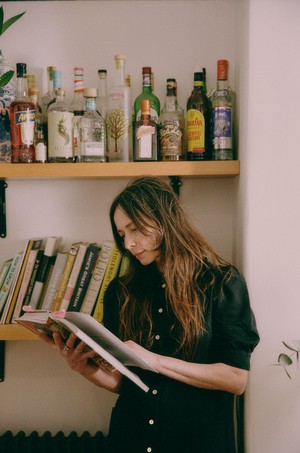 Rosa Puff Sleeve Shirtdress, Black Japanese Denim from Saywood.