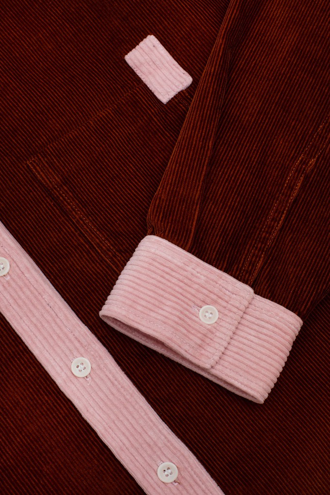 Lela Boxy Shirt, Caramel Organic Cotton Corduroy from Saywood.