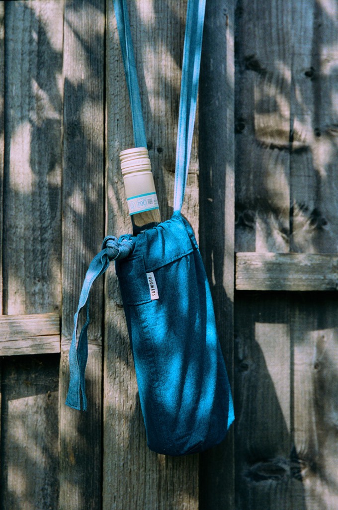 Mini Cross Body Bag / Bottle Bag, Japanese Denim from Saywood.