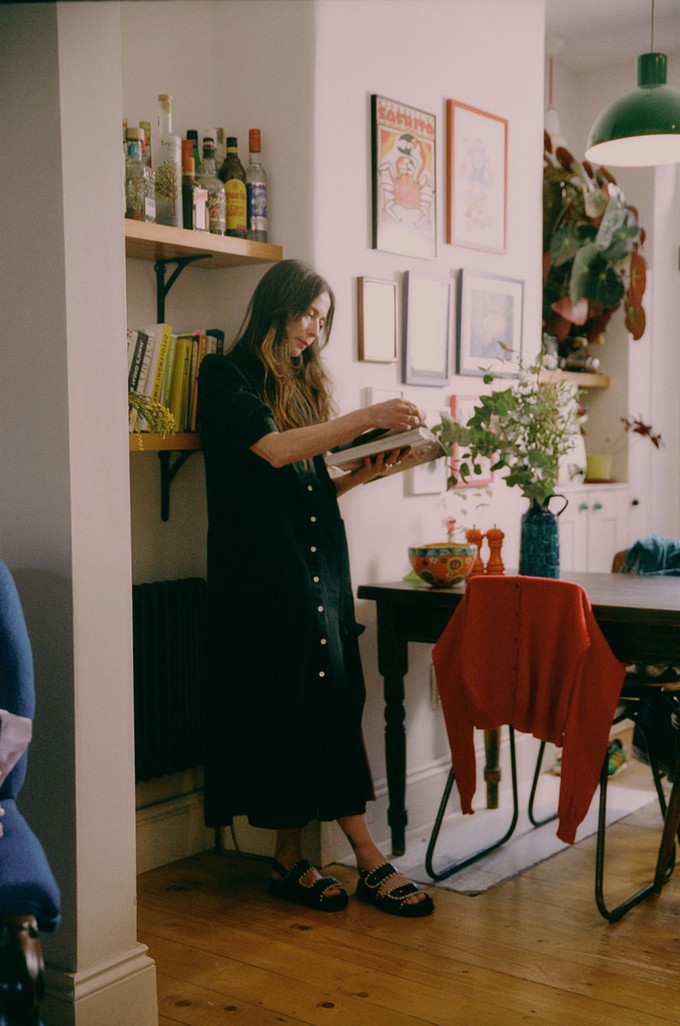 Rosa Puff Sleeve Shirtdress, Black Japanese Denim from Saywood.