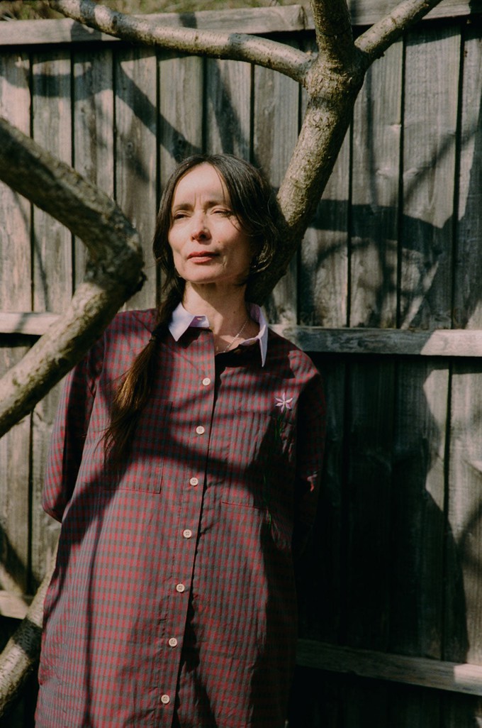 Etta Oversized Shirtdress, Red Check Cotton from Saywood.