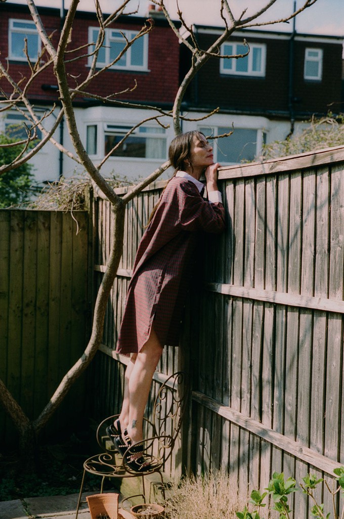 Etta Oversized Shirtdress, Red Check Cotton from Saywood.