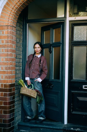 Jules Utility Shirt, Red Check Cotton from Saywood.