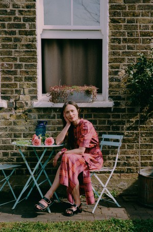 Rosa Puff Sleeve Shirtdress, Pink Coral Tartan Check from Saywood.