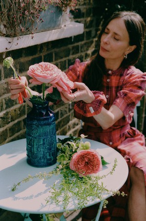 Rosa Puff Sleeve Shirtdress, Pink Coral Tartan Check from Saywood.