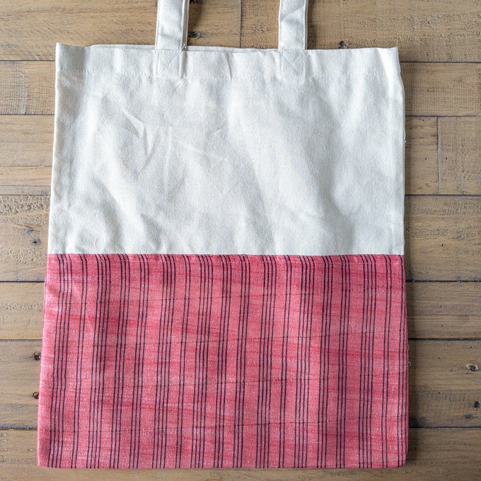 Half sari, half cotton tote bag, ethically handmade in India from Shakti.ism