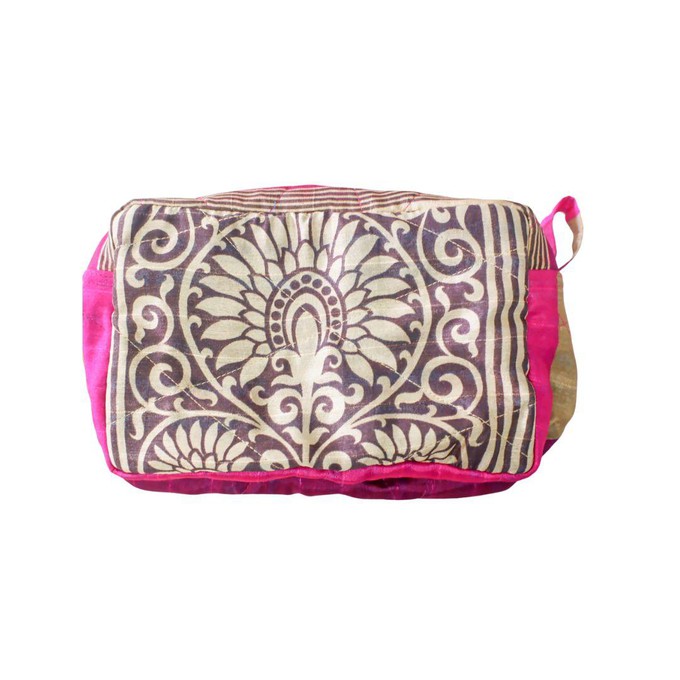 Large colourful upcycled sari box pouches from Shakti.ism