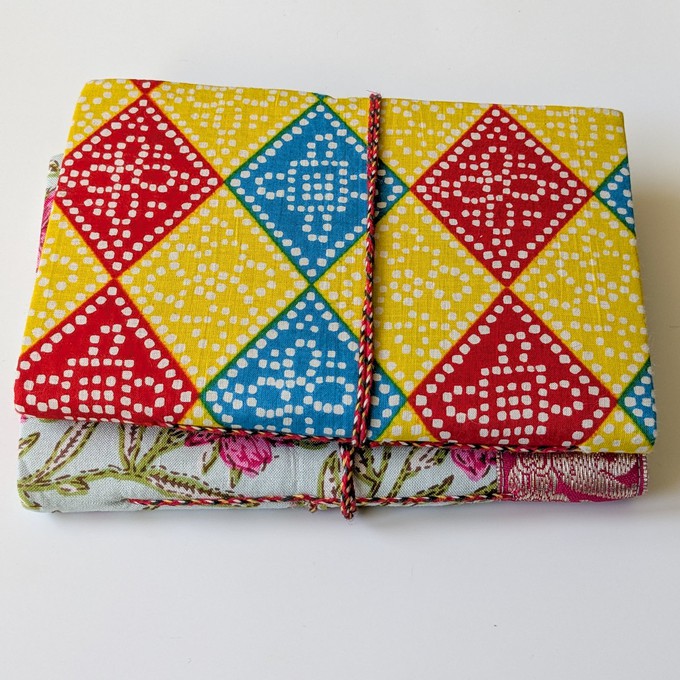 Eco Friendly Cotton Fabric Journals (5 x 7 in), Fair Trade Stationery Ethically Handmade in India from Shakti.ism