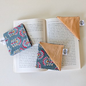 Handmade Colourful Fabric Book Page Corner, Block Print and Sari Fabric Scraps from Shakti.ism