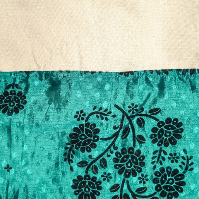 Half sari, half cotton tote bag, ethically handmade in India from Shakti.ism