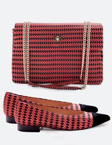 Ballerina + Hand Bag Combo Teja Velvet Red via Shop Like You Give a Damn