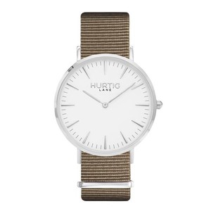 Watch Montezuma Nylon Nato Silver White & Sand from Shop Like You Give a Damn