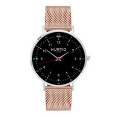Moderna Steel Watch Silver, Black & Rose Gold via Shop Like You Give a Damn