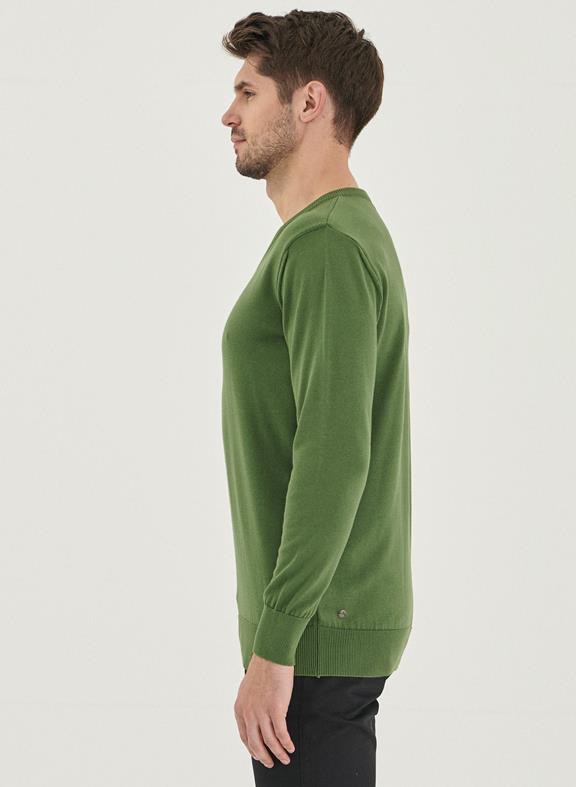 Knitted V-Neck Green from Shop Like You Give a Damn
