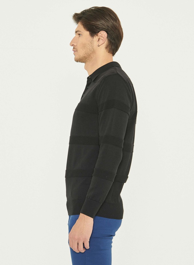 Polo Long Sleeves Organic Cotton Black from Shop Like You Give a Damn