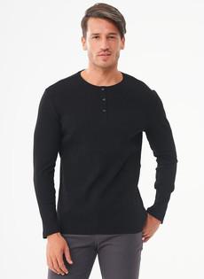 Ribbed Henley Top Black via Shop Like You Give a Damn